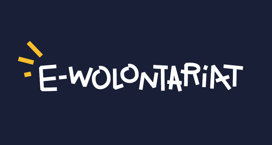Graficzny napis "E-WOLONTARIAT"