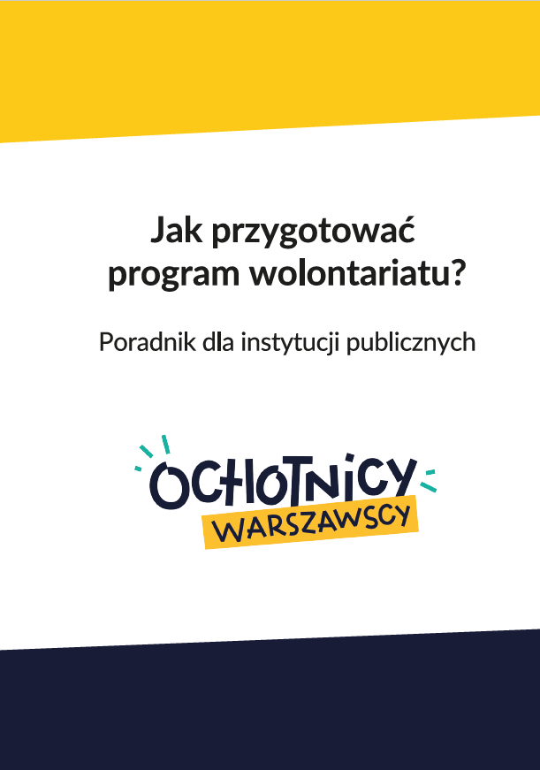 Okładka broszury "Jak przygotować program wolontariatu? Poradnik dla instytucji publicznych"